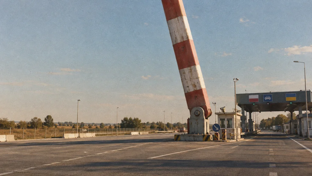 Poland pauses crossings after nearby drone strike